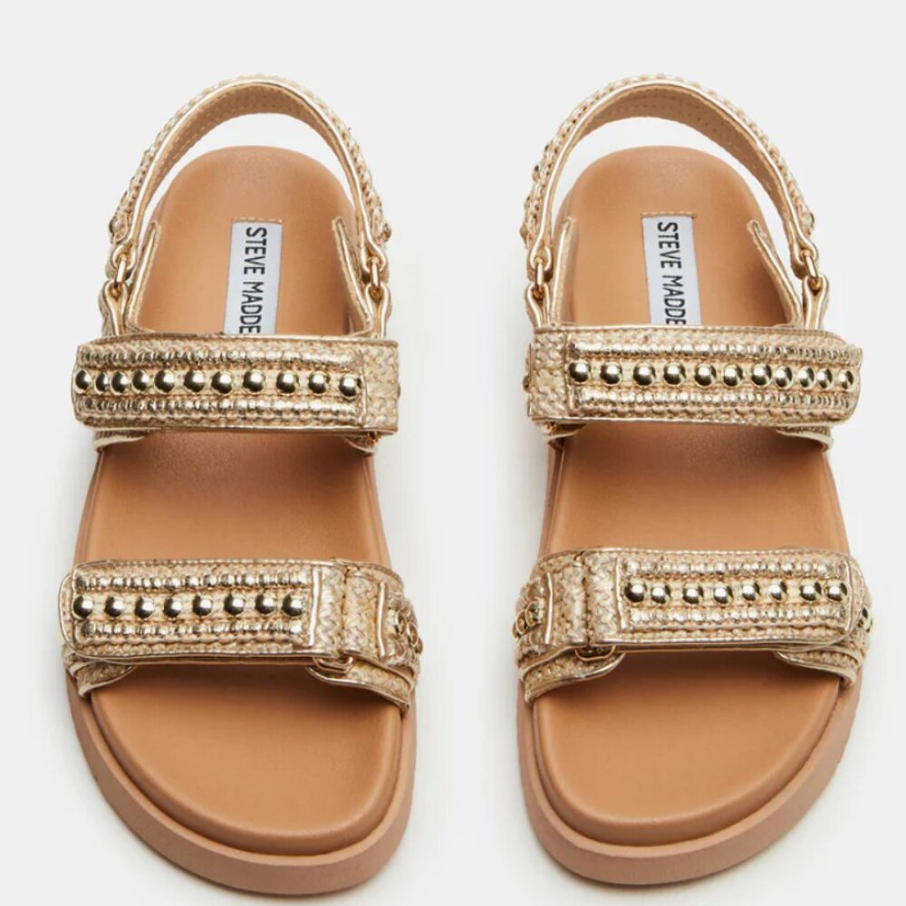 Brand New Never Worn Mona Gold Multi Steven Madden Sandals